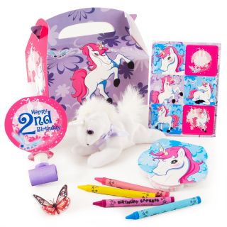 Enchanted Unicorn 2nd Birthday Party Favor Box