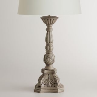 Gray Candlestick Table Lamp Base   World Market