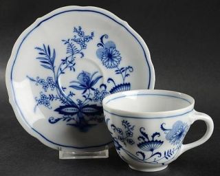 Winterling   Bavaria Blue Onion Flat Cup & Saucer Set, Fine China Dinnerware   B