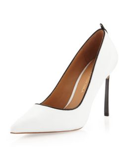 Teige Leather Point Toe Pump, White