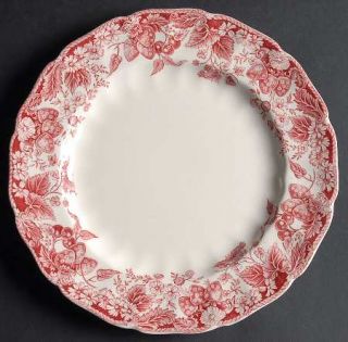 Johnson Brothers Strawberry Fair Pink Dinner Plate, Fine China Dinnerware   Old