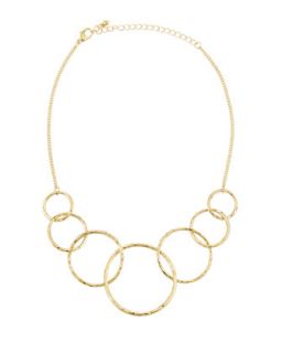 Gold Plated Graduated Circle Link Necklace