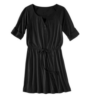 Merona Womens Knit Henley Dress   Black   XL