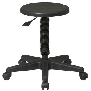 Office Star Products Work Smart Intermediate Backless Stool (Black Weight capacity 250 pounds Dimensions 24.75 inches high x 22.5 inches wide x 22.5 inches deep Seat size 14.25 inches wide x 14.25 inches deep x 1.5 inches tall Seat height 24.75 inches