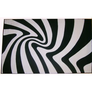 Modern Deco Zebra Print Moonstruck Rug (79 X 105)