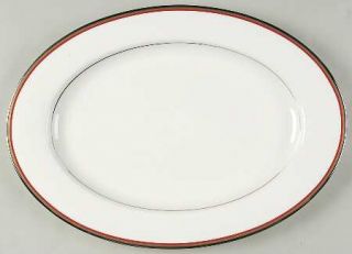 Oscar De La Renta Mixed Media Red 15 Oval Serving Platter, Fine China Dinnerwar