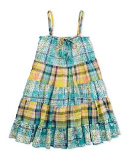Plaid Voile Tiered Dress, 7 12