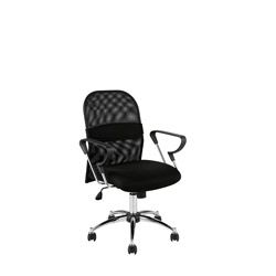 Marlin Mesh Back Black/ Chrome Office Chair (Black/chromeFinish ChromeDurable steel frameSoft mesh backrestUpholstered seatPneumatic height adjustmentWheels Five (5) PU castersArms PP armrestSeat height 19.5 23.5 inchesAdjustable height 37.5 41.5 inc