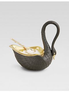 LObjet Pocelain Swan Salt Cellar   Black