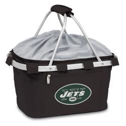 Picnic Time New York Jets Metro Basket (BlackDimensions 19 inches high x 11 inches wide x 10 inches deepLightweight Waterproof interiorExpandable drawstring topAluminum frameExterior zip closure pocket )