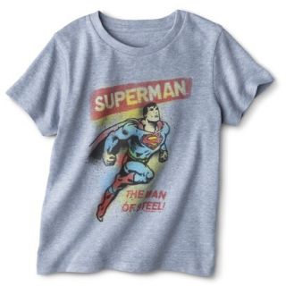 Superman Infant Toddler Boys Short Sleeve Tee   Vintage Blue 12 M