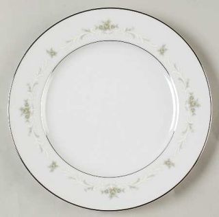 Sango Ballad Salad Plate, Fine China Dinnerware   Gray Scrolls,White Scrolls,Pla