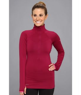 Nike Pro Hyperwarm 1/2 Tipped Zip Womens Long Sleeve Pullover (Red)