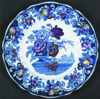 Royal Doulton Pomeroy Blue Multicolor Dinner Plate, Fine China Dinnerware   Blue