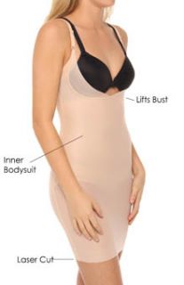 Assets Red Hot by Spanx 1640 Featherweight Firmers Open Bust Body Slip