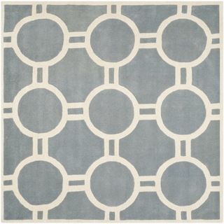 Safavieh Handmade Moroccan Chatham Blue/ Ivory Wool Geometric Rug (7 Square)