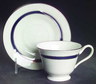 Oxford (Div of Lenox) Marquesa Footed Cup & Saucer Set, Fine China Dinnerware  
