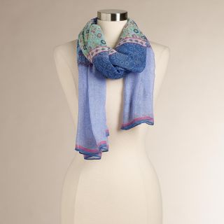 Blue and Purple Mixed Print Scarf   World Market