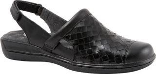 Womens SoftWalk Salina Woven   Black Burnished Veg Kid Leather Casual Shoes