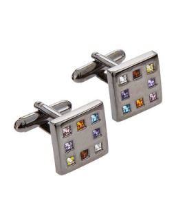 Crystal Square Cuff Links